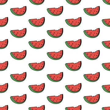 Seamless pattern background with watermelon slice Stock Illustration
