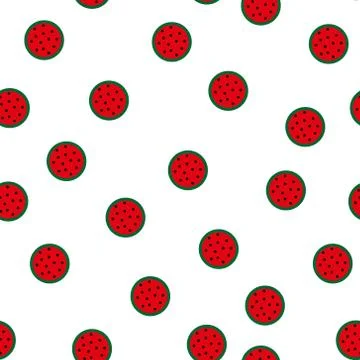Seamless Pattern Background with Watermelon. Vector Illustration. EPS10 Stock Illustration