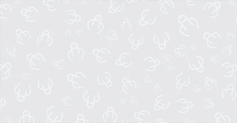 Seamless pattern background with white abstract symbols on grey backdrop Stockillustratie