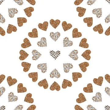 Seamless pattern background with wild heart. 스톡 일러스트