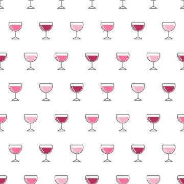 Seamless pattern background with wine glasses. Stock Illustration