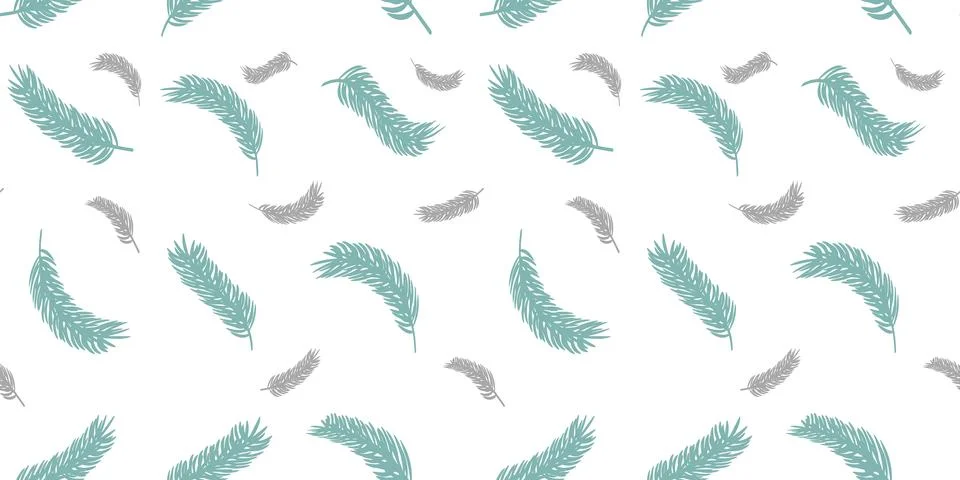 Seamless pattern background with winter christmas holly, spruce branches. Floral Stock Illustration