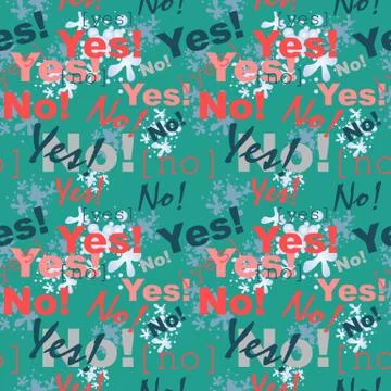 Seamless pattern background with the words yes and no Stock Illustration
