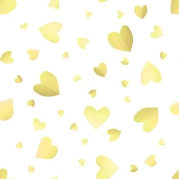 Seamless pattern background with yellow hearts. Stock Illustration