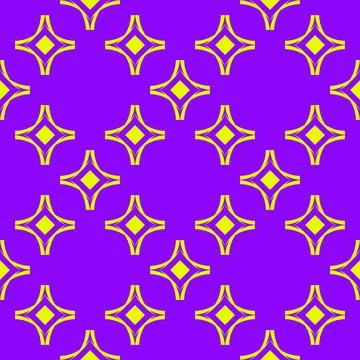 Seamless pattern background with yellow sparkles on a purple background Stock Illustration