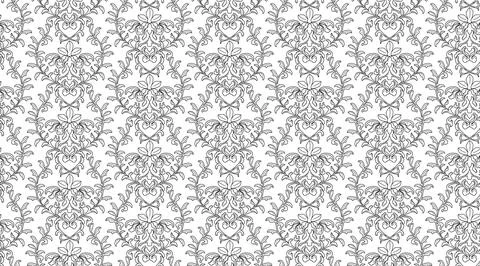 Seamless Pattern Backgrounds, Islamic Arabesque Pattern (black lines only, .. Stock Illustration