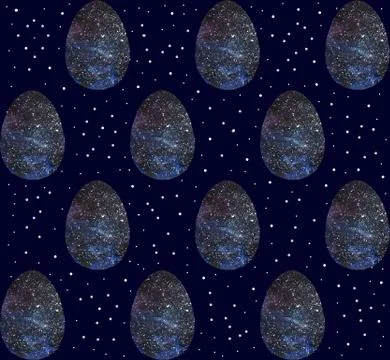 Seamless pattern, backgrounds, textures of colored abstract Easter eggs. Wate Stock Illustration