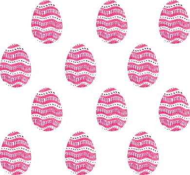 Seamless pattern, backgrounds, textures of colored abstract Easter eggs. Wate Stock Illustration