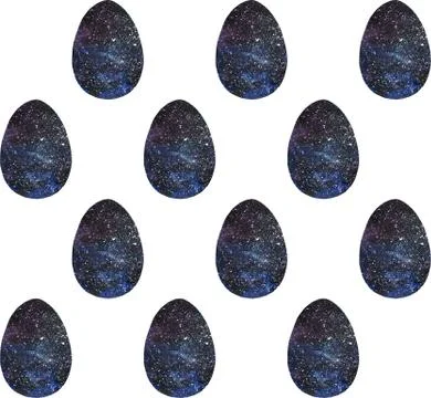 Seamless pattern, backgrounds, textures of colored abstract Easter eggs. Wate Stock Illustration