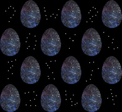 Seamless pattern, backgrounds, textures of colored abstract Easter eggs. Wate Stock Illustration