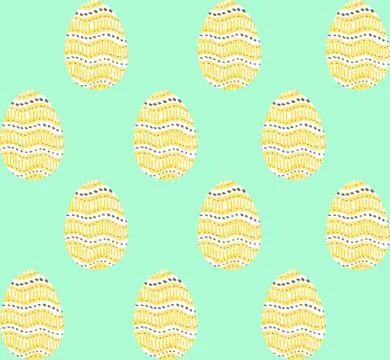 Seamless pattern, backgrounds, textures of colored abstract Easter eggs. Wate Stock Illustration