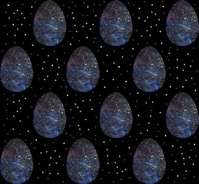 Seamless pattern, backgrounds, textures of colored abstract Easter eggs. Wate 库存插图