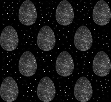 Seamless pattern, backgrounds, textures of colored abstract Easter eggs. Wate Stock Illustration