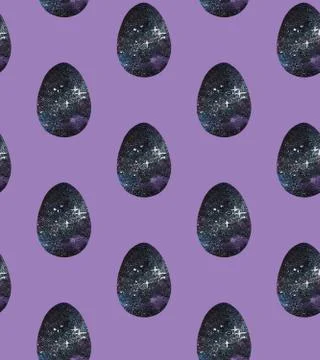 Seamless pattern, backgrounds, textures of multi colored abstract Easter eggs Stock Illustration