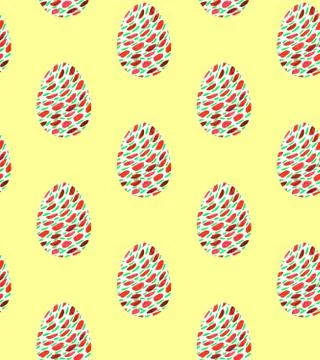 Seamless pattern, backgrounds, textures of multi colored abstract Easter eggs Stock Illustration