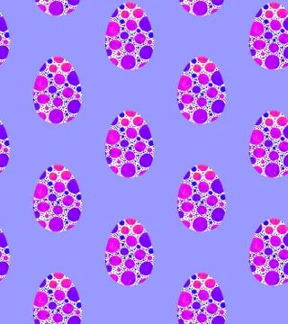 Seamless pattern, backgrounds, textures of multi colored abstract Easter eggs イラスト素材