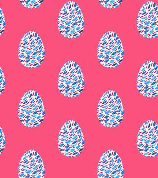 Seamless pattern, backgrounds, textures of multi colored abstract Easter eggs Stock Illustration