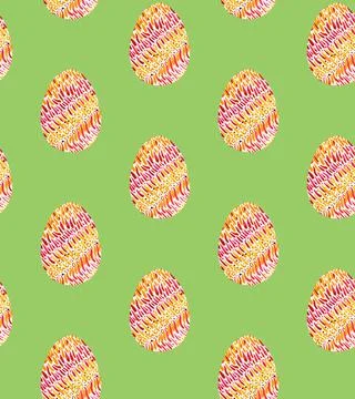 Seamless pattern, backgrounds, textures of multi colored abstract Easter eggs Stock Illustration