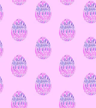 Seamless pattern, backgrounds, textures of multi colored abstract Easter eggs Stock Illustration