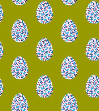 Seamless pattern, backgrounds, textures of multi colored abstract Easter eggs Stock Illustration