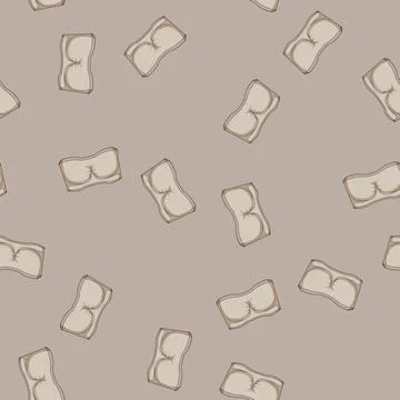 Seamless pattern backless strapless bra cartoon vector Stock Illustration