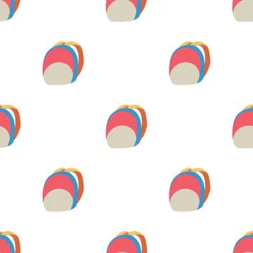Seamless pattern with backpack, pink and blue color 库存插图