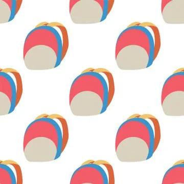Seamless pattern with backpack, pink and blue color Illustrazione stock