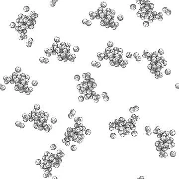 Seamless pattern bacteria germ sketch hand drawn Stock Illustration