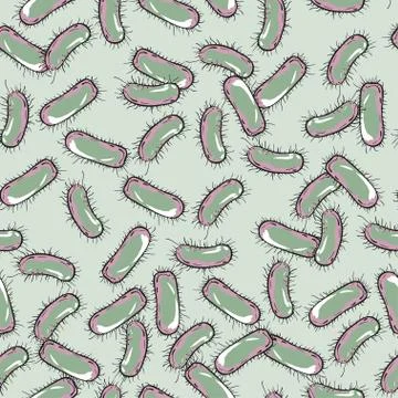 Seamless pattern with bacteria shapes Stock Illustration
