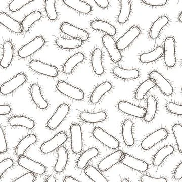 Seamless pattern with bacteria shapes Illustrazione stock