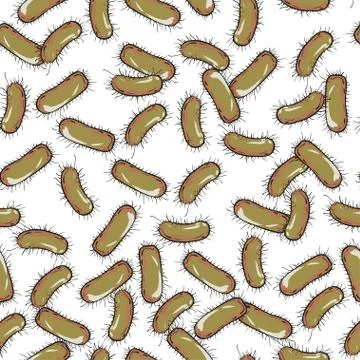 Seamless pattern with bacteria shapes Stock Illustration