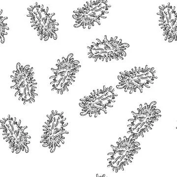 Seamless pattern bacteria virus sketch hand drawn Stock Illustration