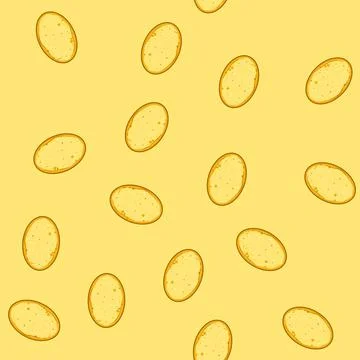 Seamless pattern bacteria yellow sponge cartoon vector Stock Illustration