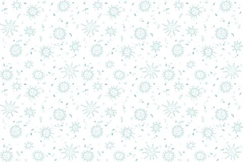 Seamless pattern bacterium virus vector illustration. Stop COVID-19. Outline  Illustrazione stock