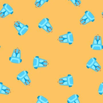 Seamless pattern bag backpack camp cartoon vector 스톡 일러스트