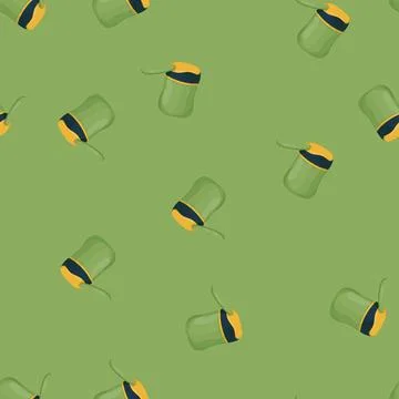 Seamless pattern bag lunch box color icon vector Stock Illustration