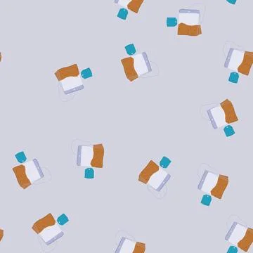 Seamless pattern bag teabag cartoon vector Stock Illustration