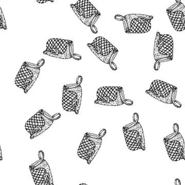 Seamless pattern bag trendy handbag sketch hand drawn イラスト素材