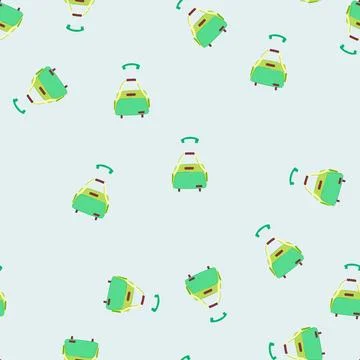 Seamless pattern baggage luggage suitcase cartoon vector Stock Illustration