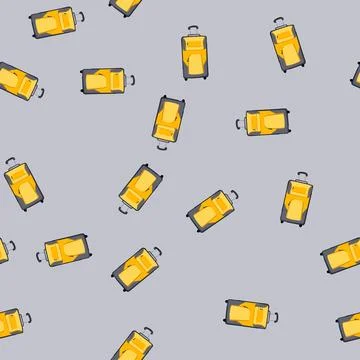 Seamless pattern baggage suitcase cartoon vector Illustrazione stock