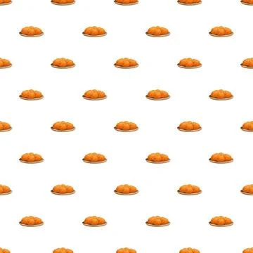 Seamless pattern with baked sesame seed bread rolls Illustrazione stock