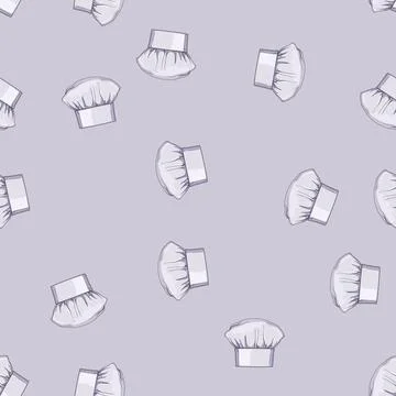 Seamless pattern baker chef hat cartoon vector Stock Illustration