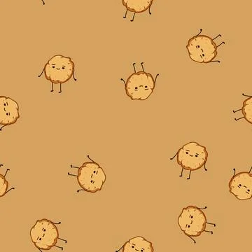 Seamless pattern bakery cookie character cartoon vector Illustrazione stock
