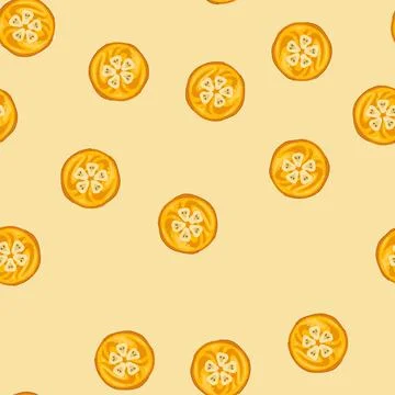 Seamless pattern bakery pie with fruit slices top view vector Stock Illustration