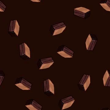 Seamless pattern baking brownie cartoon vector Stock Illustration