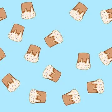 Seamless pattern baking easter cupcake cartoon vector Stock Illustration