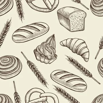 Seamless pattern with baking elements. Stock Illustration
