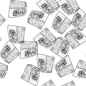 Seamless pattern balance atm machine sketch hand drawn Stock Illustration