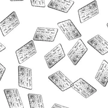 Seamless pattern balance credit card sketch hand drawn Stock Illustration