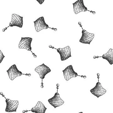 Seamless pattern balance spinning top sketch hand drawn Stock Illustration